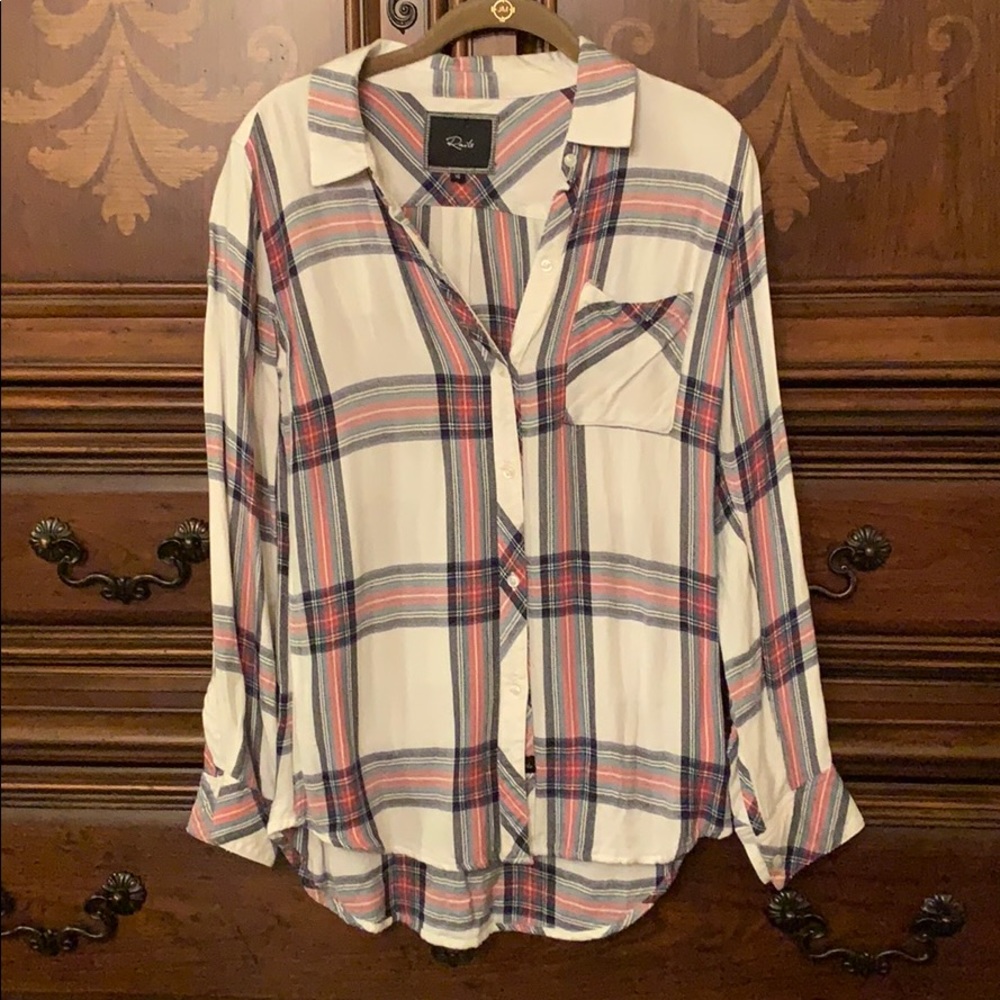 Rails lightweight plaid button down shirt